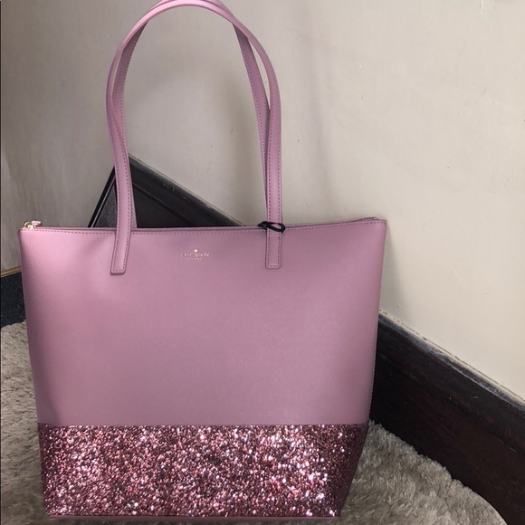 kate spade pink glitter tote